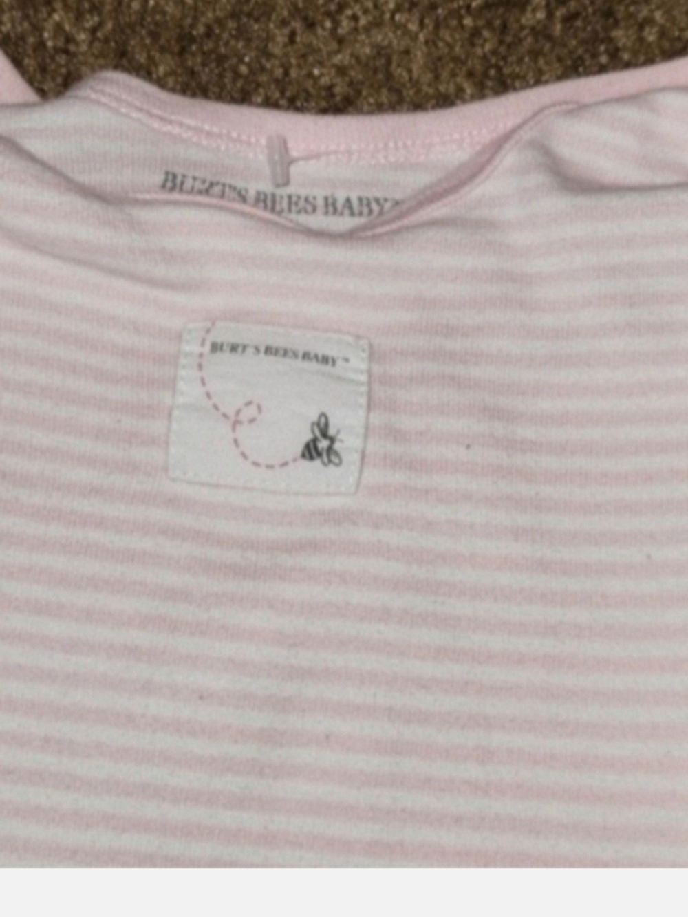 Burt's Bees Baby Light Pink & White Striped Bodysuit